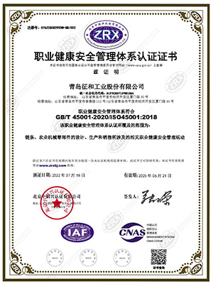 Occupational health and safety management system certification